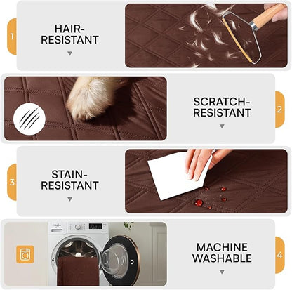 Luciphia 100% Waterproof Couch Cover Blanket for Dogs Anti-Slip Pet Couch Protector Sofa Mat Puppy Cat Blanket with Non-Slip Bottom, Coffee Brown, 52x82 Inch