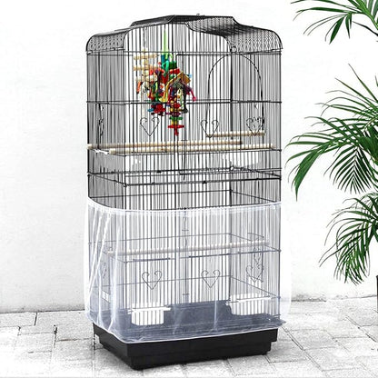 Universal Bird Cage Seed Catcher,Seed Catcher Guard Net Cover,Parrot Nylon Mesh Net Cover,Soft Airy Cage Net Stretchy Skirt for Round Square Cage