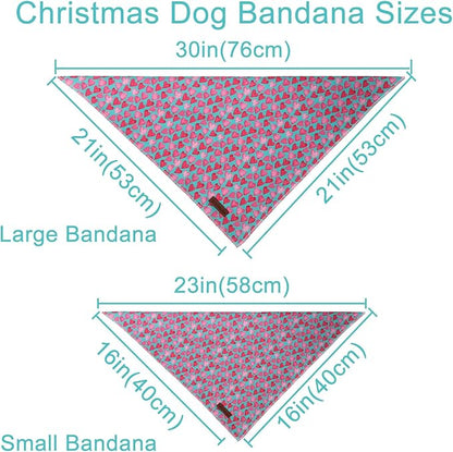 Valentine Dog Bandana - Pink Heart Triangle Bib Scarf for Small Medium Pets, Cotton Kerchief for Girl Boy Dogs or Cats, Red Puppy Bandana