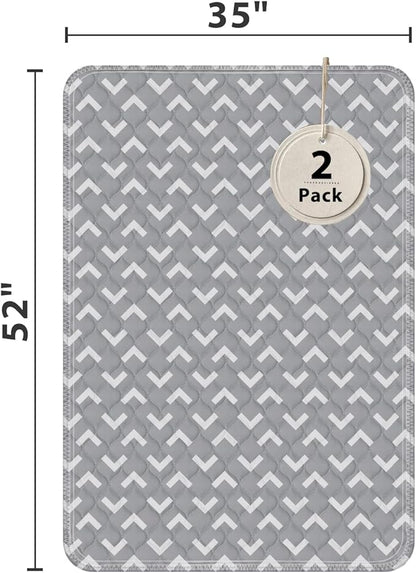 Non-Slip Bed Pads for Incontinence Washable (36" x 52"|2 Pack), Waterproof Bed Pads, Bed Wetting Pads for Bed, Sofa, Floor, Resuable Underpads for Adults, Seniors, Pet