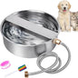 Automatic Dog Water Bowl Dispenser Large Breed Stainless Steel Auto Fill Dog Waterer with Float Valve Livestock Water Trough for Large Dogs Cats Chicken Livestock