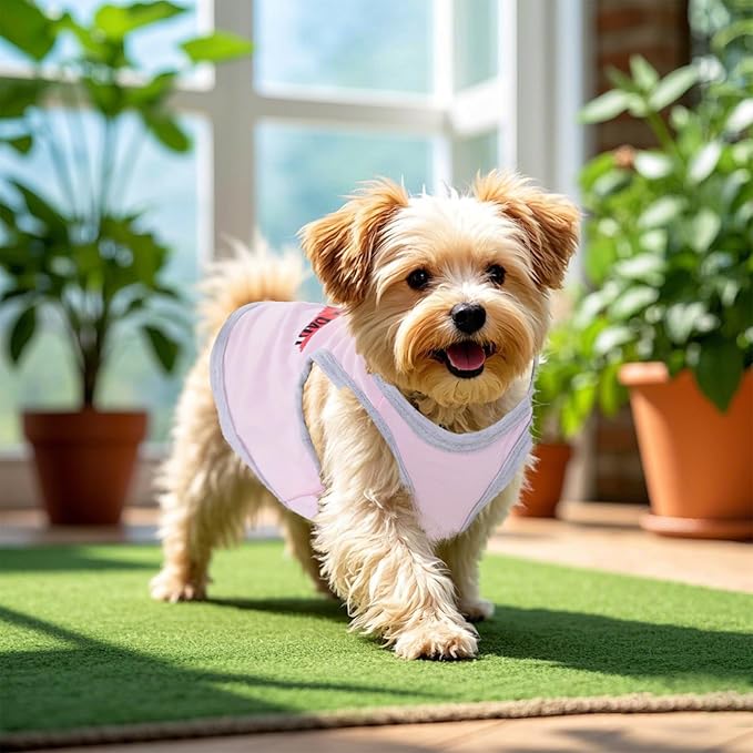4 Pack Dog Shirts Summer Printed Puppy Clothes Novel Sleeveless Pet T Shirts Dog Clothes for Small Medium Dogs Cats Boy(L)