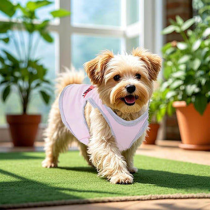 4 Pack Dog Shirts Summer Printed Puppy Clothes Novel Sleeveless Pet T Shirts Dog Clothes for Small Medium Dogs Cats Boy(XS)