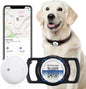 Smart Pet Tracker for Collar - Dog Trackers Location for Pet with Holder, No Monthly Fee, Real-Time Tracking, iOS Only, Emergency Contact, Long-Lasting, Anti-Lost Tracker for Cats, Bag Straps, Black