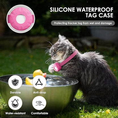 Cat Tracker, MINI GPS Tracker for Cats, Compatible with Apple Find My App(Only iOS), No Monthly Fee Pet Tracker, Real-Time Tracking, Smart Alerts, Up to 1-Year Battery, Waterproof