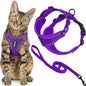 Voyager Escape-Proof Step-in Lock Cat Harness & 5ft Neoprene-Handle Leash Set All-Weather Mesh with Reflective Stitching for Small to Large Cats by Best Pet Supplies, Purple (327), XS