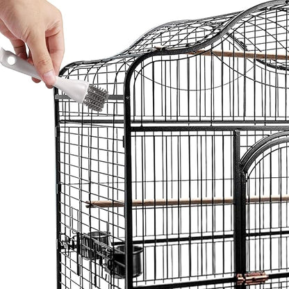3pcs Bird Cage Brush Cleaner, Stainless Steel Bird Cleaning Brush Durable Droppings Removal Tool for Pet Parrot Fowl Cage Remover Cleaning Accessory