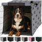 GORILLA GRIP Dog Crate Covers compatible with Amazon Basics Dog Crates, All Sides Open, Privacy Cover Fits 48" Wire Kennel, Breathable Mesh Windows, Light Reducing Puppy Training Cage Topper, Gray Paw