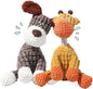 2025 New Dog Toys, Indestructible Plush Dog Toy, Dogs Toys for Aggressive Chewers, Dogs Squeaky Chew Toy for Indoor Pups Teething (Orange+Brown)