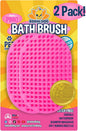 Bodhi Dog Shampoo Brush - Pet Grooming & Bath Supplies for Dogs and Cats - Bath Brush for Long & Short Hair - Premium Scrubber for Shower, Bathing & Massage (Two Pack, Pink)