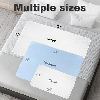 Bed Pads Washable Waterproof, 52" x 34" (3 Pack) Incontinence Bed Pads, Waterproof Bed Pad & Pee Pad, Perfect for Kids, Adults, The Elderly and Pets