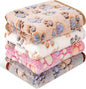 4 Pack Premium Soft Pet Blankets Washable, 23" x 16" Flannel Blankets for Dog Puppy Cat, Brown/Pink/White/Coffee