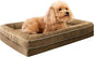 Waterproof Memory Foam Dog Beds for Small Dogs Non-Slip Orthopedic Dog Beds Washable Couch Pet Bed with Removable Cover (Brown, Small)