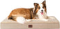 EHEYCIGA Orthopedic XL Dog Beds for Extra Large Dogs with Removable Washable Cover for Crate, Khaki, 41x27