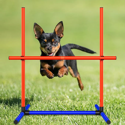 Dog Agility Training Jumping Hoop for Small Medium Dogs, Adjustable Height Pet Exercise Equipment for Outdoor Backyard (2)