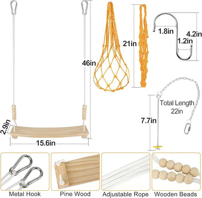 3PCS Chicken Toys for Coop Accessories,Chicken Swing, Vegetable Hanging Feeder,Chicken Veggies Skewer,Chicken Starter Kit for Chicken Coop,Run,Playground Must Haves