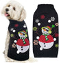 Christmas Dog Sweaters Xmas Pet Outfit Clothes Cute Black Snowman Costume Puppy Cat Knitted Jumpers (XXS,Black Snowman)