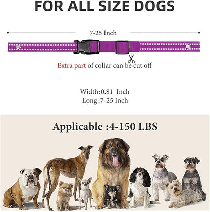 Collar Replacement Strap, Reflective Replacement Nylon Collar Strap Dog GPS Training Bark Receiver Collars, Durable Adjustable E Collar Straps for Small Medium Large Dogs, Purple