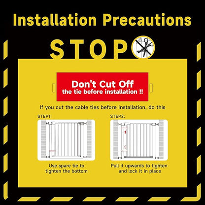 29.5-40.5" Baby Gate for Stairs, Dog Gate for Doorways, Walk Thru Auto Close Metal Baby Safety Gate for The House, Stairs and Doorways, Child Gate Pressure Mounted, Pet Gate for Dog Indoor - Black