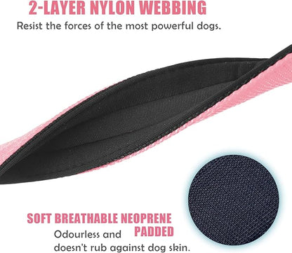 Heavy Duty Tactical Dog Collar - 1.5" Width Military Durable Thick Nylon with Adjustable Metal D Ring & Buckle Working Training K9 Collar for Medium Large Dogs (XL(23"-26"), Pink)