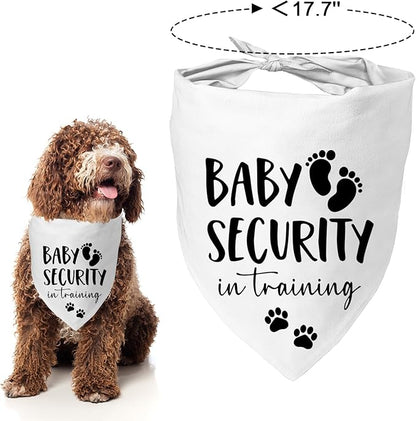 Baby Security in Training Dog Bandana Pet Scarf Pregnancy Announcement Dog Bandanas for Dogs Pet Accessories for Dogs Lovers Pregnancy Reveal Ideas (White)