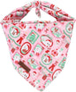 Christmas Dog Bandana–Adorable Happy Snowman Triangle Scarf for Small Medium Large Dogs, Soft Cotton Pet Bib for Winter & New Year, Adjustable Dog Kerchief