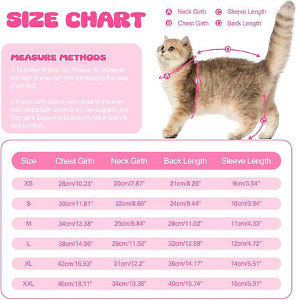 Cat Pajamas for Cats Only, Sticky Hair Cat Clothes, Sphynx Hairless Cats Sweater, Recovery Suit After Surgery, Prevent Lost Hair Kitten Onesie Shirts Costumes Outfits for Pet