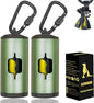 Metal Dog Poop Bag Holder 2-Pack w/Leash Clip|Durable Scratch-Resistant Aluminum|30 Bags+6 Accessories（Dark Green）
