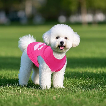 4 Pack Dog Shirts Summer Printed Puppy Clothes Cute Sleeveless Pet T Shirts Dog Clothes for Small Medium Dogs Cats Girl(L)