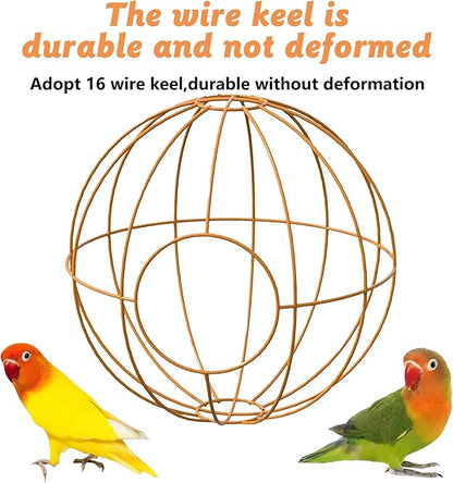 BNOSDM Rattan Bird Nest Parrot Nesting House Parakeet Nesting Soft Lovebird Warm Bed Sleeping for Parrots Bird Cage Accessories for Cockatiels Budgerigars Finches Canaries (G-Hole Style)