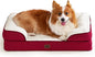 EHEYCIGA Orthopedic Dog Beds for Large Dogs, Waterproof Memory Foam Large Pet Bed with Sides, Non-Slip Bottom and Egg-Crate Foam Dog Couch Bed with Washable Removable Cover,Red