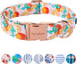 Unique style paws Dog Collar Metal Buckle Orange Collar Gift Durable Cute Collar for Small Medium Large Boys Girls Dogs