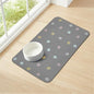 Cat Food Mat Absorbent Dog Mat for Food and Water Non Slip Quick Dry Dog Bowl Mats for Floors 19" X 12" Paw Light Gray