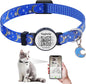 Breakaway Cat Collar with QR Code ID & Modifiable Profile, Upgraded Reflective Safety Collar - Free Lifetime Replacement, Adjustable Nylon, Star Moon Design (Blue)