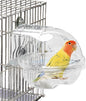 kathson Bird Bath Box for Cage Parakeet Bath Tub Parrot Hanging Bathtub Cube No-Leakage Birds Bath Shower Box Bowl Cage Accessory for Small Birds Lovebird Canary Cockatiel, Acrylic Clear(Transparent)