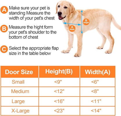 Ownpets Aluminum Extra Large Dog Door, Pet Door with Magnetic Flap and Lockable Sliding Panel, Heavy Duty Doggy Door for Dogs Up to 200lbs(Silver)