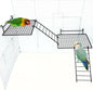 BNOSDM Stainless Steel Grid Platform for Parakeet 4 PCS Bird Perches Platform Parrot Stand with Climbing Ladder Bird Cage Accessories for Small to Large Bird (XL)