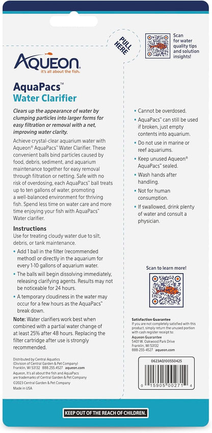 Aqueon AquaPacs Water Clarifier 12 Pack, 10 Gallon