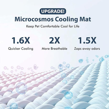 MICROCOSMOS Summer Cooling Mat & Sleeping Pad- Water Absorption Top, Materials Safe, Easy Carry, EZ Clean. Keep Cooling for Pets, Kids and Adults.(Blue, 36" x24")