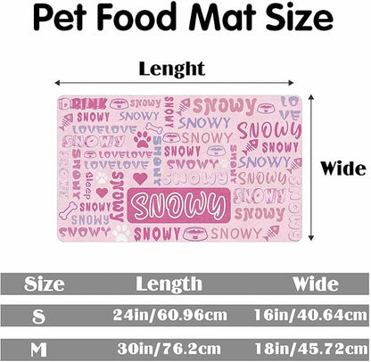 Personalized Dog Cat Mat with Name Photo Custom Placemat Feeding Mats for Food and Water Customized Non-Slip Waterproof Doormat for Bowls Outdoor Indoor Floors Gifts for Pet Owner