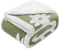 Luciphia Waterproof Pet Blanket for Medium Large Dogs Washable Fluffy Thick Jacquard Shag Fleece Warm Sherpa 3D Textured Flower Print for Cats Puppy Couch Protection (Green,40x28 inches)