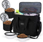 BAGLHER Dog Travel Bag, Airline Approved Pet Tote Organizer with Multi-Function Pockets, 2 Food Storage Containers and 2 Collapsible Dog Bowls, Perfect Weekend Pet Travel Set, Black