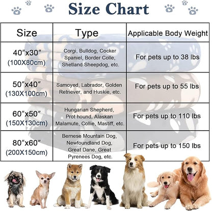 Dog Blanket, Soft Fleece Dog Blankets for Small Medium Dogs, Fluffy Flannel Pet Cat Puppy Blanket Mat Cover for Bed Couch, Cute Paw Print Throw Blanket for Dogs, Black 40"X30"