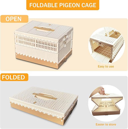 Folding Bird Cage Pigeons Travel Cage Training Cage Release Pairing Cage Plastic Nest Box for Pet Bird Racing Small Animals