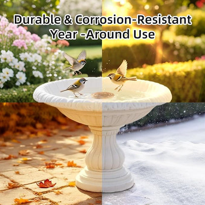 Copper Disk for birdbath, Chicken,Dogs & Cats Water Feeder, 99.9% Pure Copper Disk, Physical Safe Clean Water, Universal Fit for Outdoor Birdbaths, Pets Water Bowls,Year-Round Use (1 Pcs)