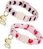 Elegant little tail 2 Pack Cat Collar- Valentines Cat Collars Breakaway with Bell Pendant Wedding Kitten Boy Girl Safety Adjustable 7-12 Inch Collar for Small Cats Puppy