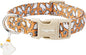 Faygarsle Halloween Ghost Pattern Dog Collar with Charm, Orange and White,for Small Medium Large Dogs M