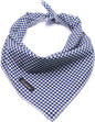 ARING PET Dog Bandanas, Navy Plaid Kerchief Triangle Bibs Scarf for Puppy Small Medium Large Boy Girl Dogs Cats-S