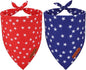 ADOGGYGO Star Dog Bandana 2 Pack, Reversible Red Blue Patriotic Pet Scarf Bib, Adjustable Fit 4th of July Star Bandanas for Extra Large Dogs Pets (X-Large)