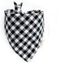 Dog Bandana(Cream Black Houndstooth Plaid S)